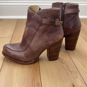 Bed Stu Isla leather heeled booties, size 6